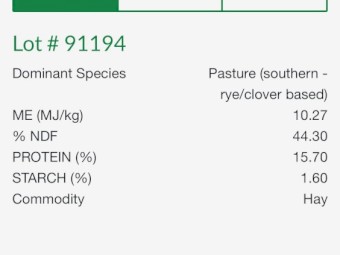 500mt Clover Rye Hay 8x4x3 Bales