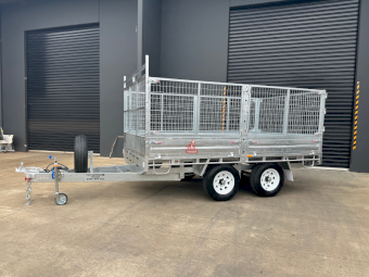 12x7 Flat Top Trailer with Cage Galvanised Flatbed 3500kg ATM