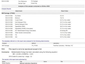 Triticale Haylage 4.2x4 Round Bales 18% moisture 