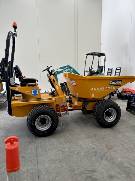 2023 Thwaites 3 Tonne site dumper c/w floatation tyres and new set of original tyres 