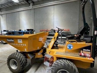 2023 Thwaites 3 Tonne site dumper c/w floatation tyres and new set of original tyres 