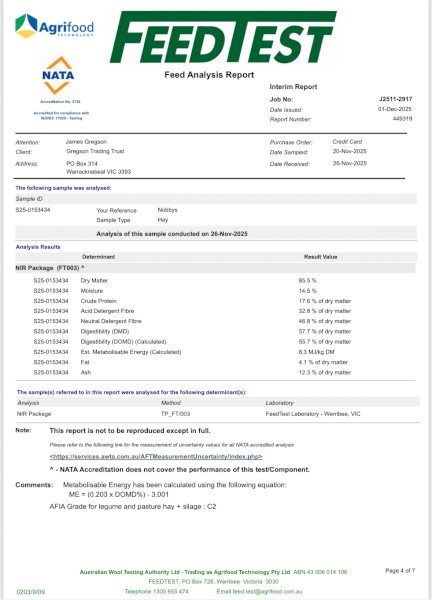 300mt Vetch Hay 8x4x3 Bales