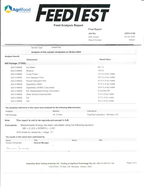 2025 Wheat/Clover blend Hay 