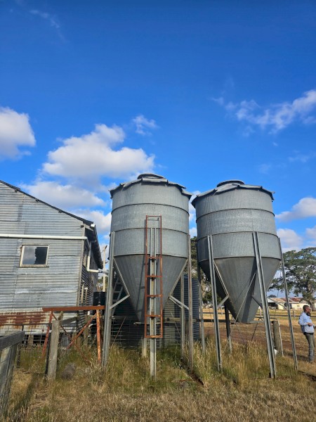 X2 silos and grain auger