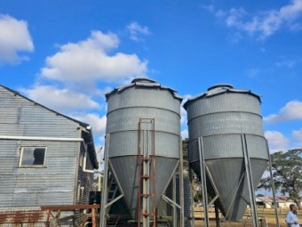 X2 silos and grain auger
