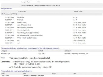 200T Vetch Hay 650kg 8x4x3 Bales
