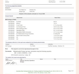 100mt oaten/rye/clover mix hay 8x4x3