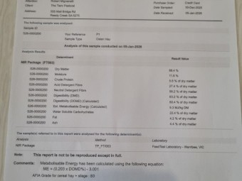 500 x Oaten Hay 400kg 5x4 Round Bales