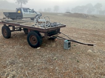 Vintage farm trailer heavy duty.