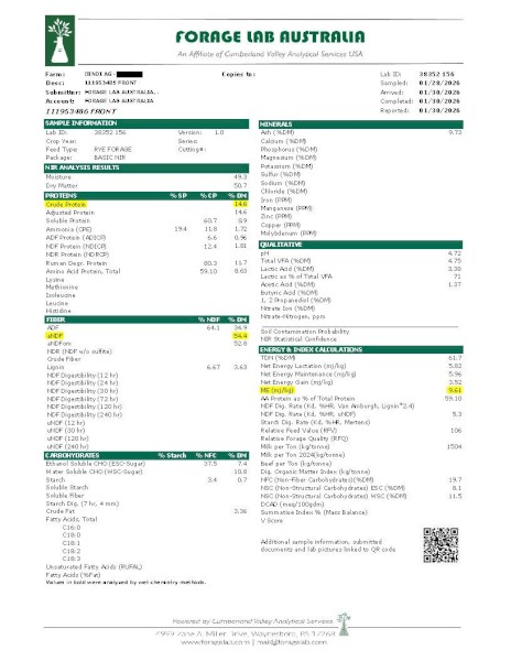 200 x Italian Ryegrass/Clover Silage 4x4 Round Bales