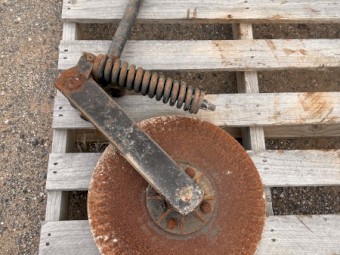 Varying Sizes Pivoting Disc Coulters with Shaft, arm assembly, hub and mounting brackets