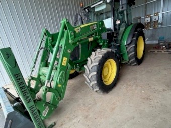 2021 John Deere 5100M tractor, 543R Loader, Forks & Bucket