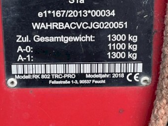 2018 MF RK 802 TRC -PRO