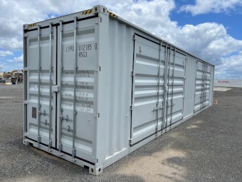 New 40ft high cube container with large side entry container doors for easy side access for plant or eqt