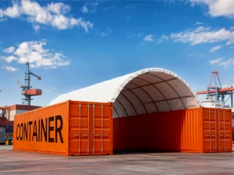 Toughcover TS606 — 6m wide 20ft Container Dome Shelter 