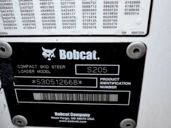 Bobcat S205 Skid steer 3495 hours 