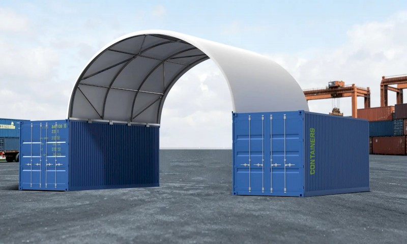 TS806- 8m wide 20ft Container Dome Shelter, Industrial shed