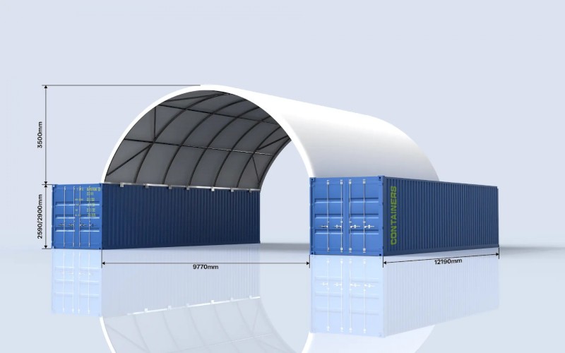 10m Ultra-Span Industrial Container Shelter, Container Dome 