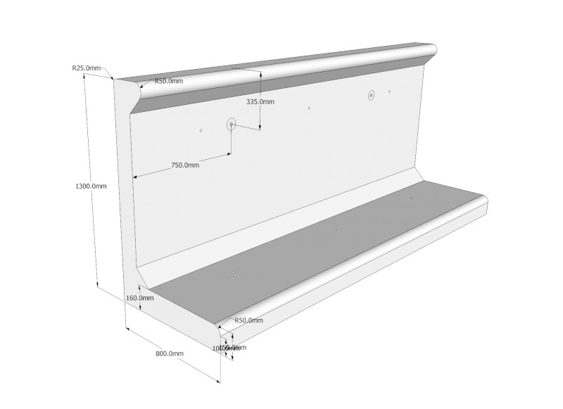Grain Bunker Walls (Large) 1300H x 3000L x 800W