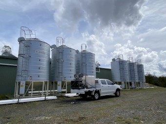 6 × Ahrens 35 Tonne Sealed Aerated Grain Silos