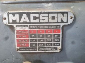Macson lathe
