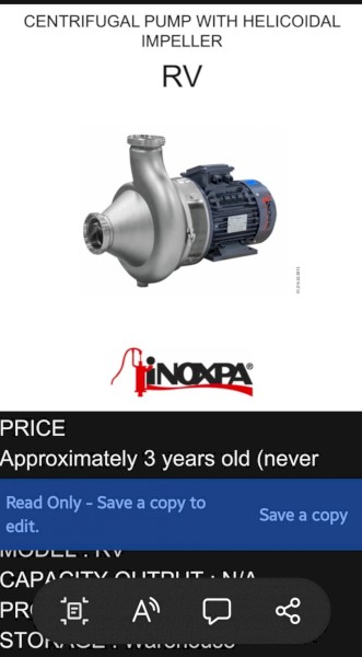 CENTRIFUGAL PUMP WITH HELICODIAL IMPELLER RV