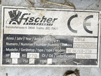 Fischer GL4K/60-230 Undervine Mower (2012)  