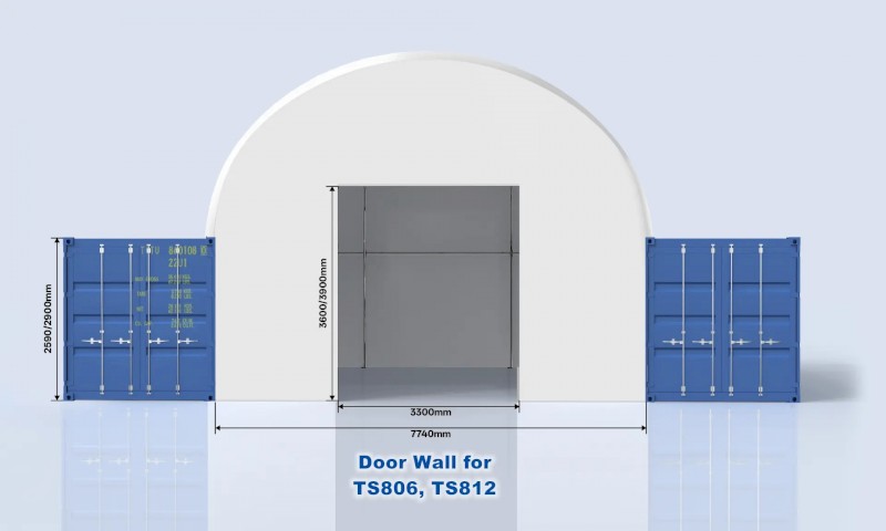8m Door end wall Engineered for TS806 & TS812 Dome Shelter