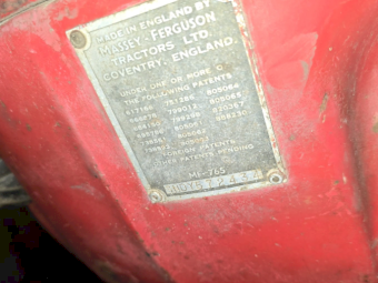 1975 Massey Ferguson 65 Tractor + Interfaces