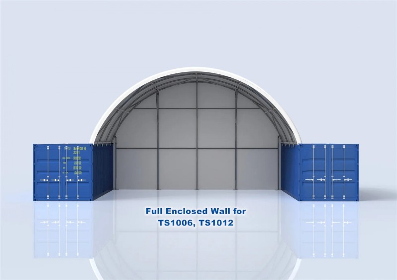 10m Full end wall for TS1006 & TS1012 Dome Shelter, Container Dome