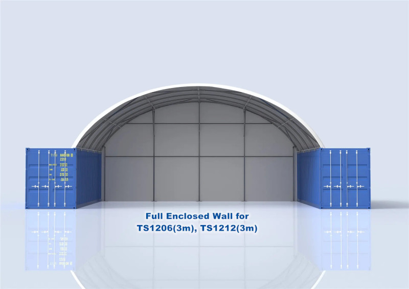 12m wide 3m high Full end wall  Fit TS1206 & TS1212 Dome Shelter