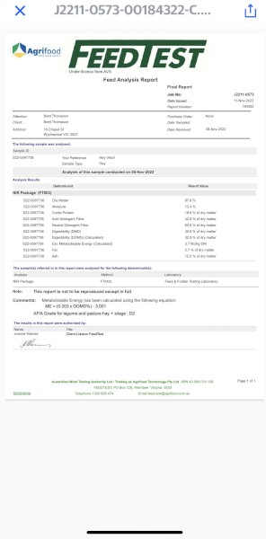 25mt Vetch Hay 8x4x3 Bales