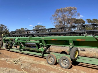 2003 John Deere 9750 STS Header with 936D Draper Front & Trailer