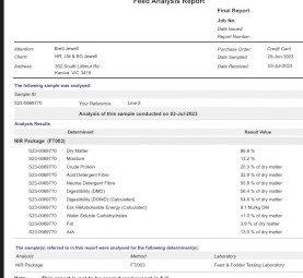 44mt Vetch Clover Barley Mix Hay 550kg 8x4x3 Bales