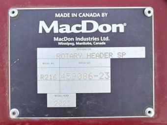 Macdon R216sp mower conditioner front