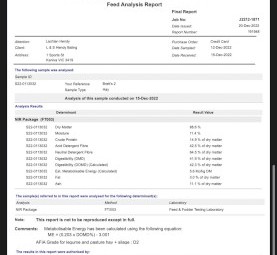 55mt Clover and Pasture Hay 550kg 8x4x3 Bales