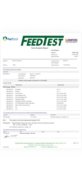 250mt Wheaten Hay 420kg 5x4 Rolls
