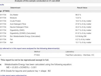 Vetch Hay 550kg 8x4x3 Bales