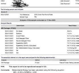 40 x Clover Rye Round Bales