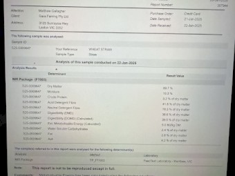 350mt Wheaten Straw 500-550kg 8x4x3 Bales