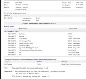 30mt Vetch Clover Barley Grass Mix Hay 570kg 8x4x3 Bales