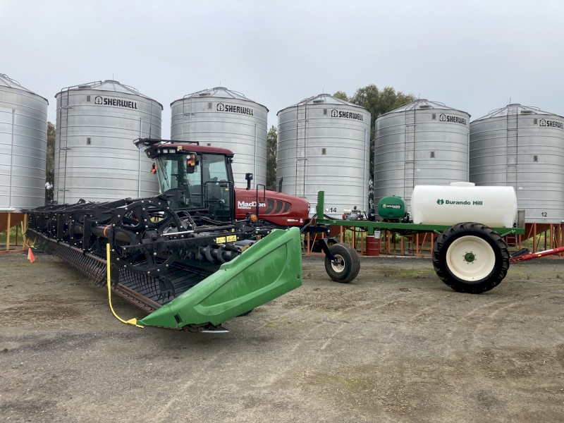 2016 MacDon M155 Windrower with 40ft Front and Spray Cart