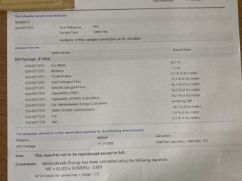 150T  Oaten Hay 8x4x3 Bales