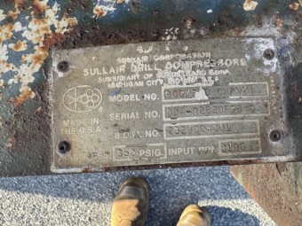 Sullair 900CFM / 350PSI Compressor 