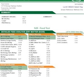 82mt Vetch Hay 8x4x3 Bales