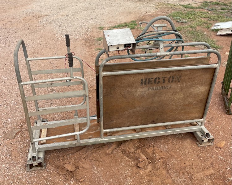 Hecton Stock Worker with Ruddwieigh Scales &amp;amp;amp;amp; Weigh Crate