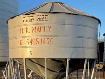 31 tonne Macey Fertiliser Cone Field Bin