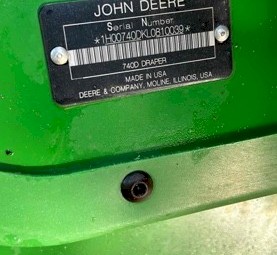 2019 John Deere 740D Draper Front