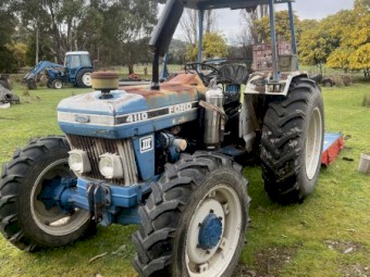 1990 Ford 4110 4x4 Tractor with Slasher and Blade