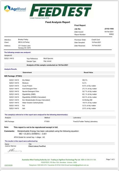 80 x Multispecies Hay 300kg 4x4 Bales